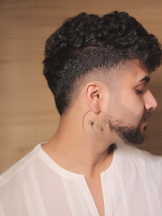 Ayur Golden Men's Earrings