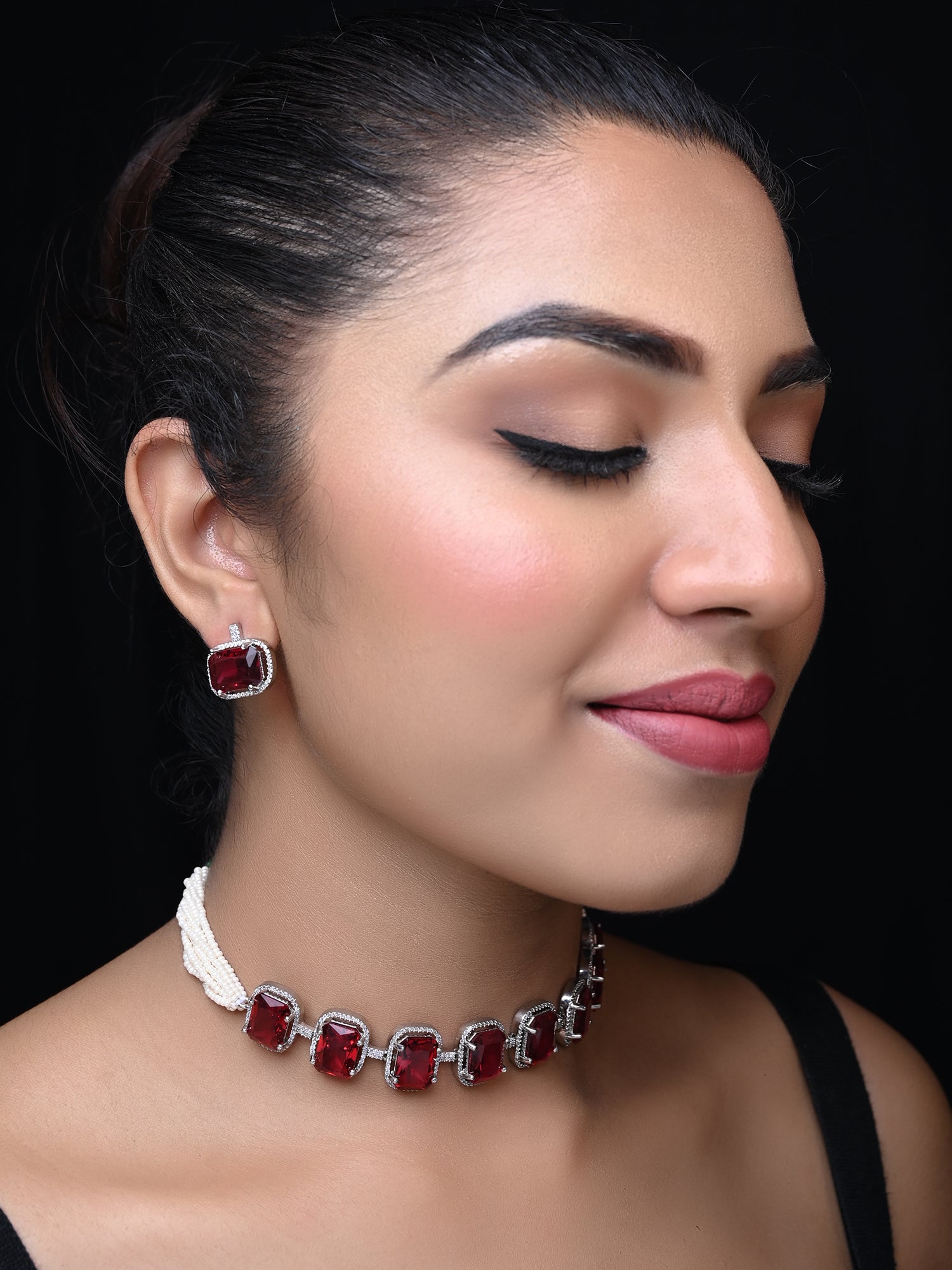 Diamond ruby choker Clearance