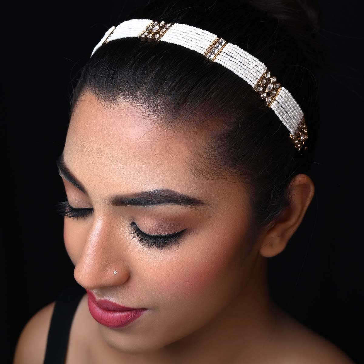 Shilpa White Pearls Gold Plated Kundan Sheesh Phool – AG'S