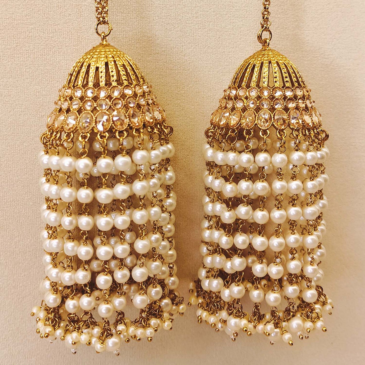 Tanisha Copper Pearl Gold Plated Kundan Kalire