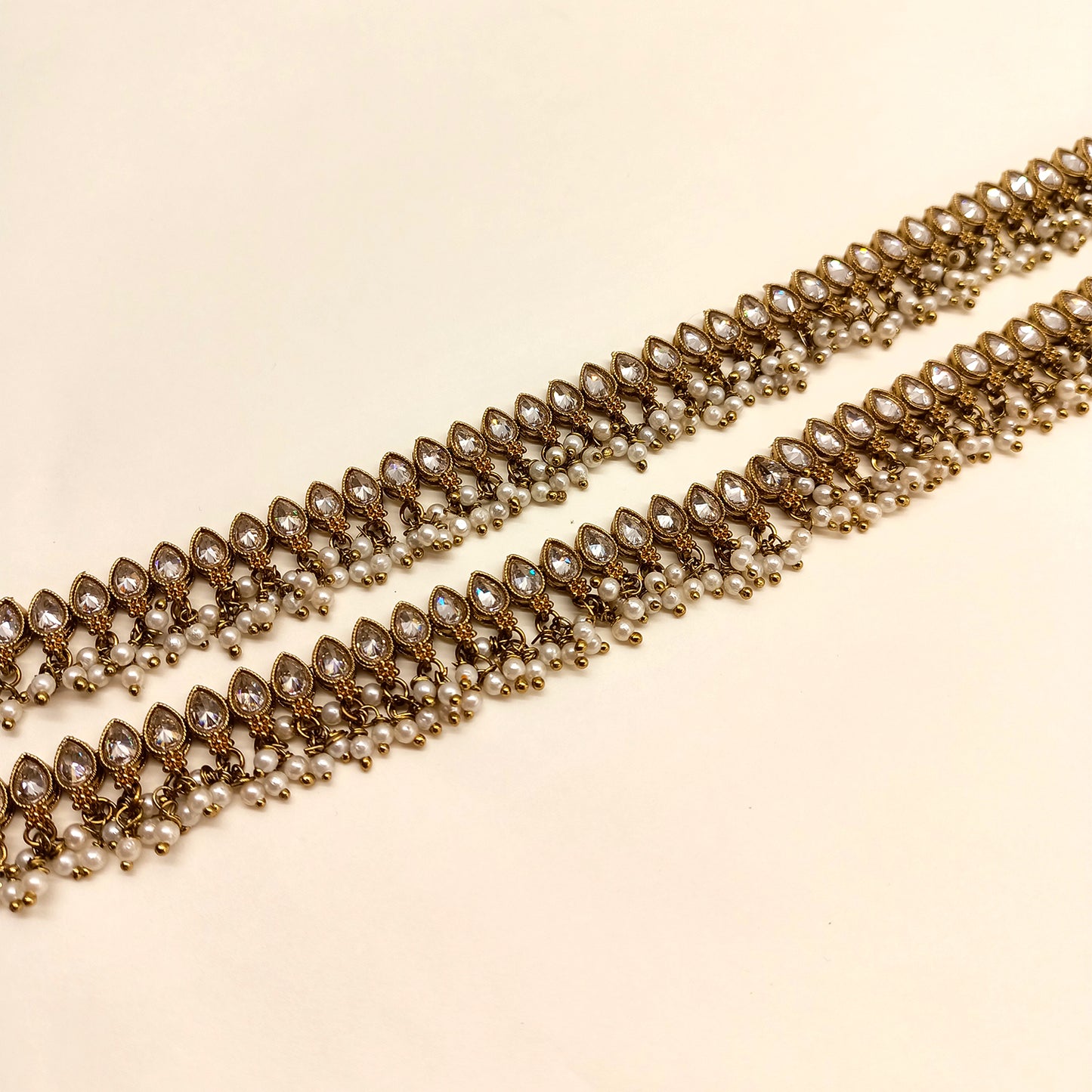 Unnati White Polki Payal /Anklet