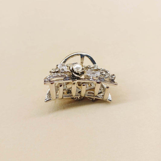 Julie White Diamond Work Silver Plated Clutcher