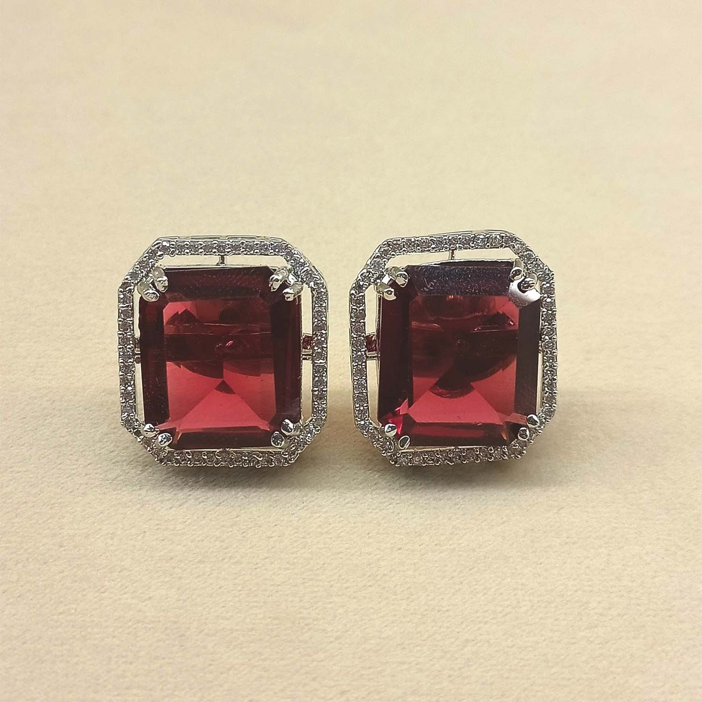 Karishma Rose Pink American Diamond Silver Plated Tops