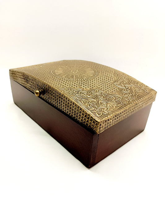 Bandhani Wood & Brass Fitted Jewellery Box