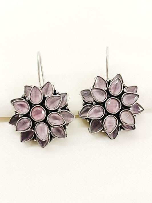 Chitrangi Baby Pink Oxidized Earring