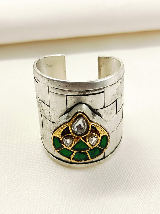 Shurti Green Oxidized Finger Ring