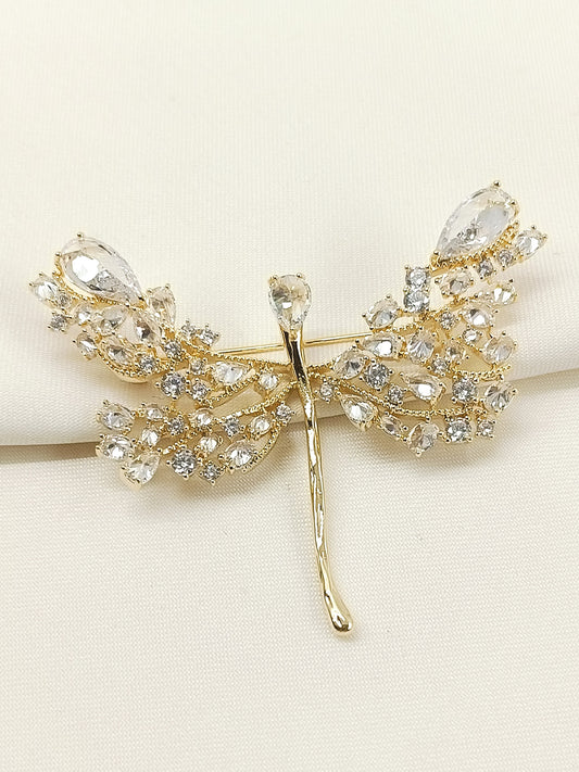Shabnam Golden Butterfly Brooch