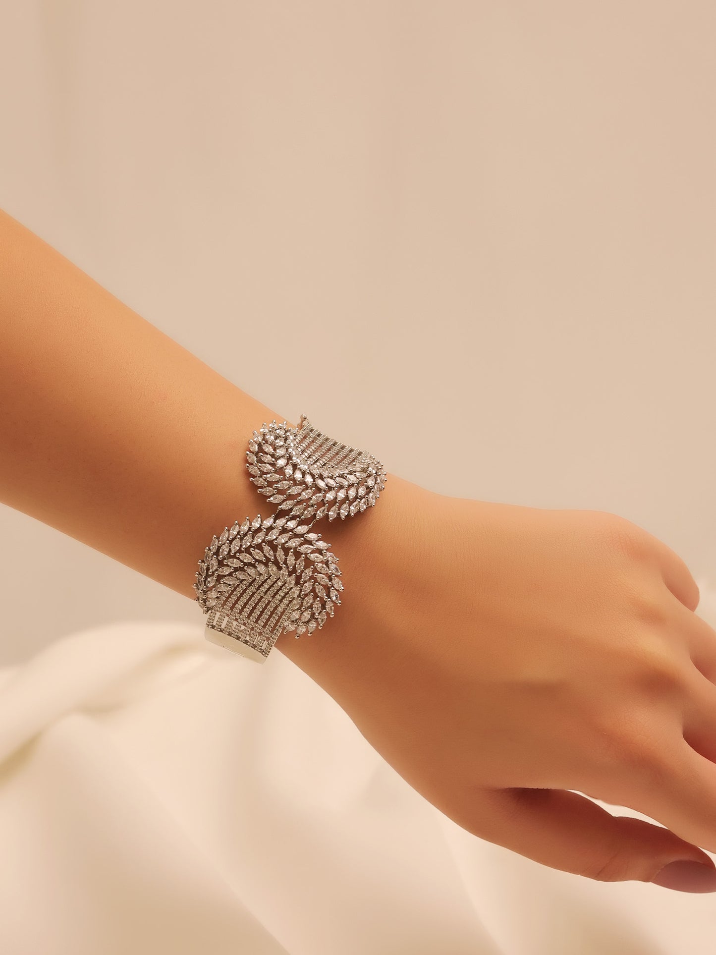 Trisa White American Diamond Bracelet