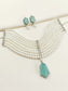 Jhanvi Mint Green American Diamond Choker Set