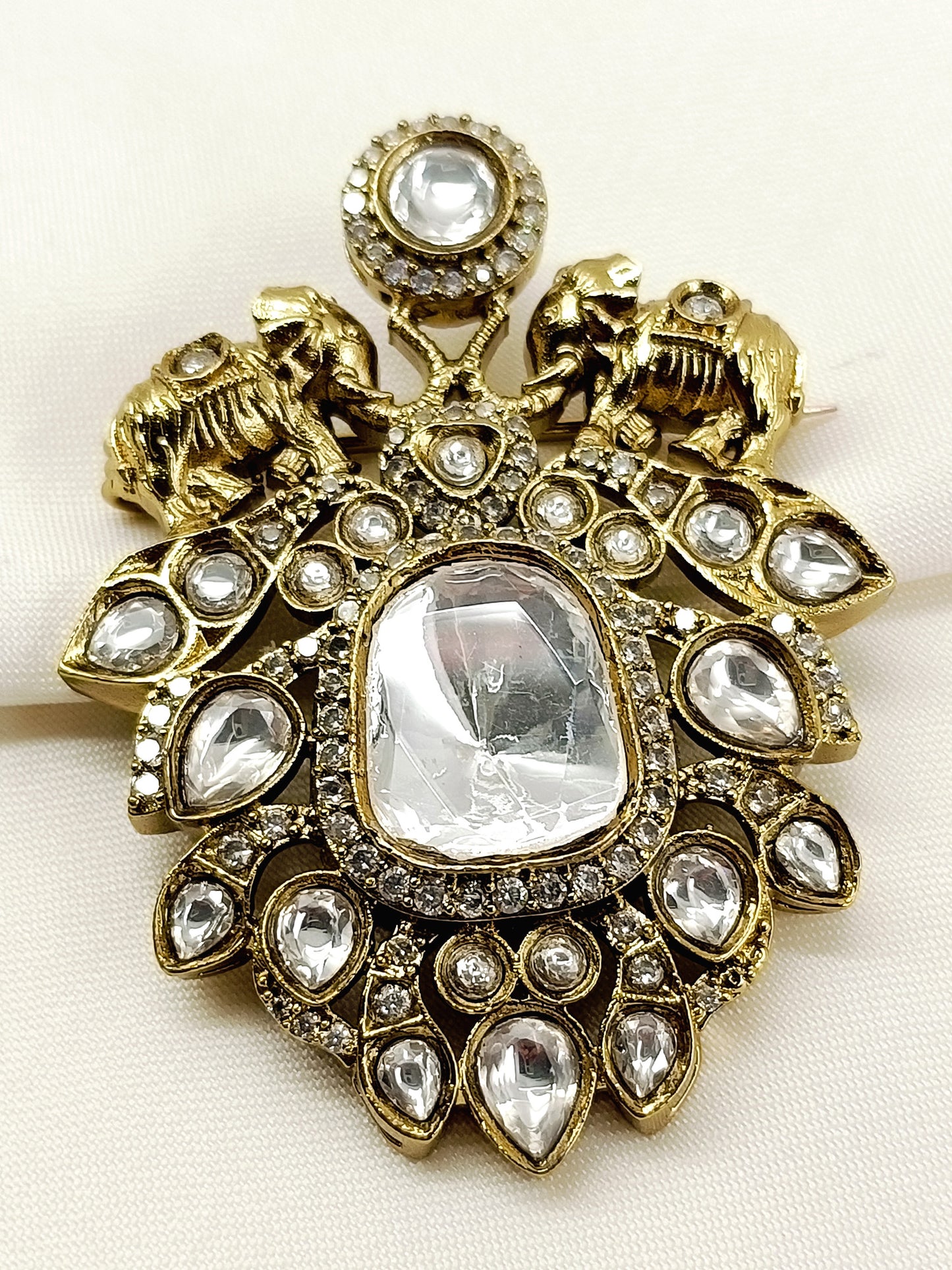 Elvian White Elephant Men's Brooch