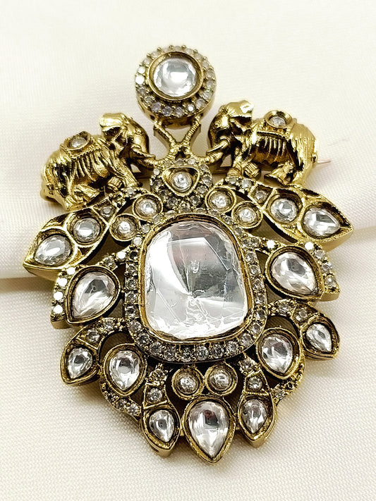 Elvian White Elephant Men's Brooch