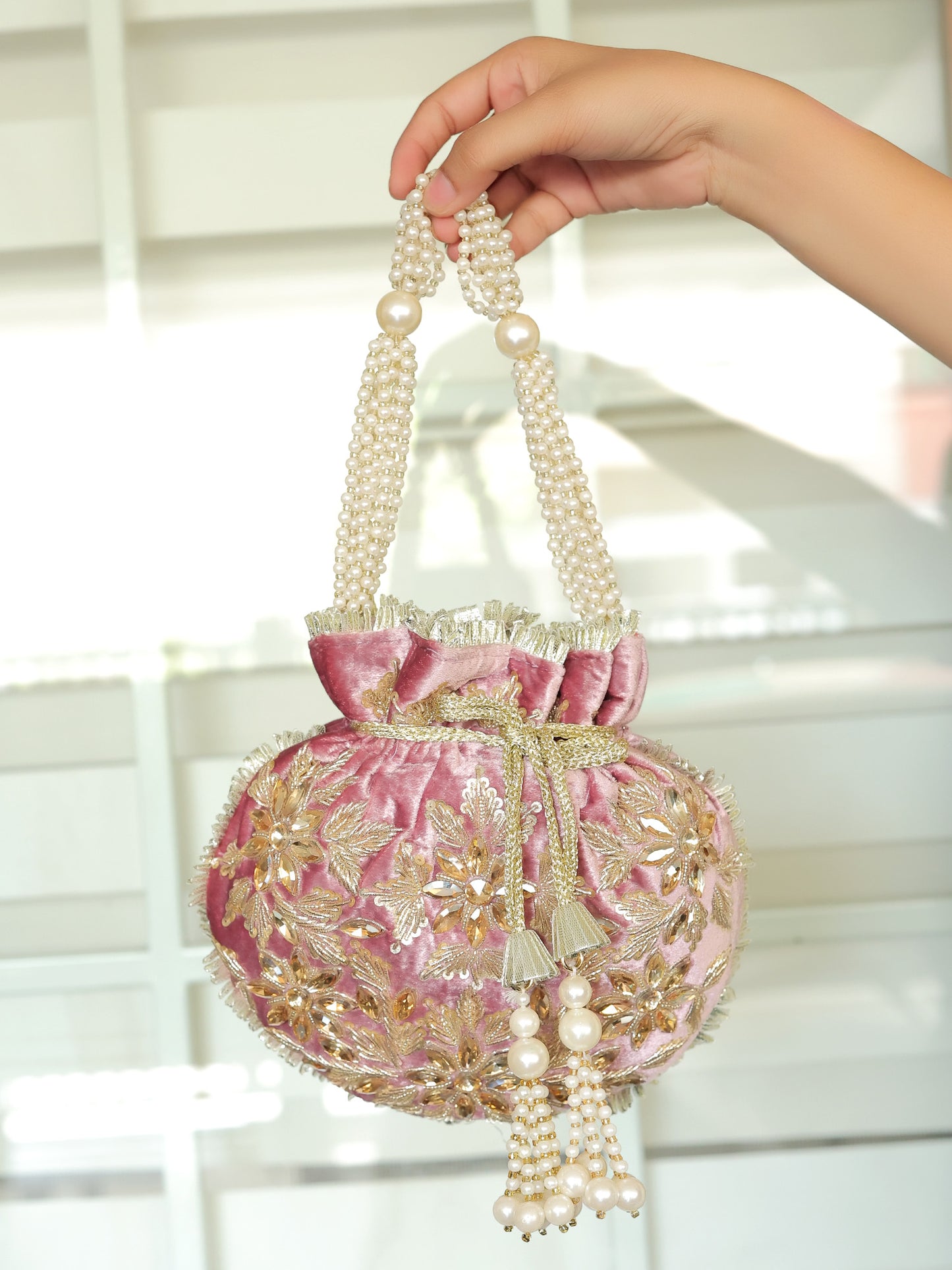 Kashi Rose Gold Potli Bag