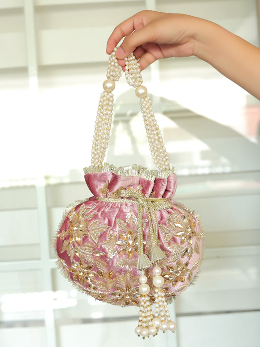 Kashi Rose Gold Potli Bag
