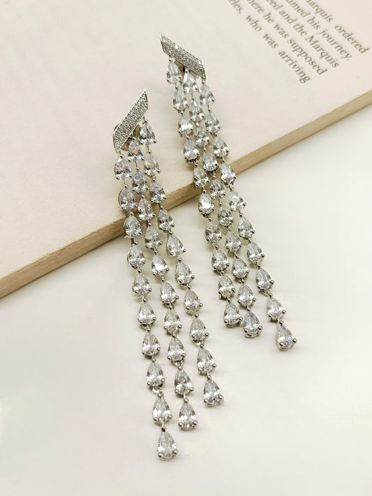 Reigna White American Diamond Earrings
