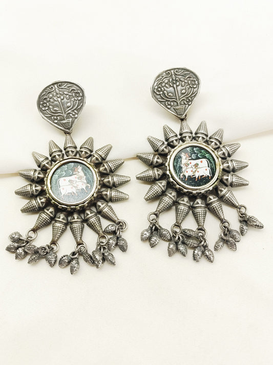 Dhatri Multi Colour Oxidized Earring