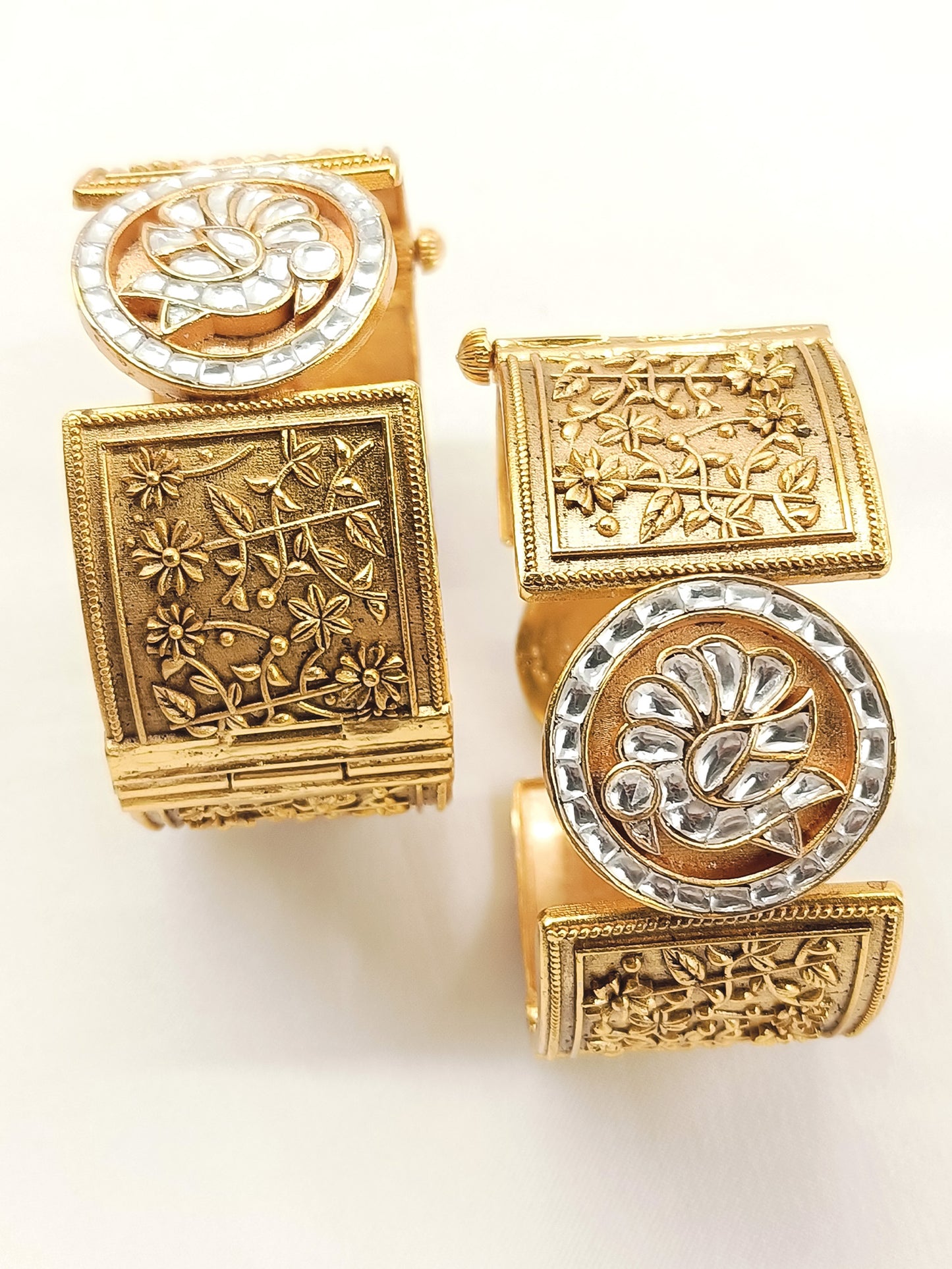 Rashi White Kundan Kada Pair