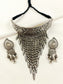 Rashmika Plain Oxidized Floral Hasli Choker Set
