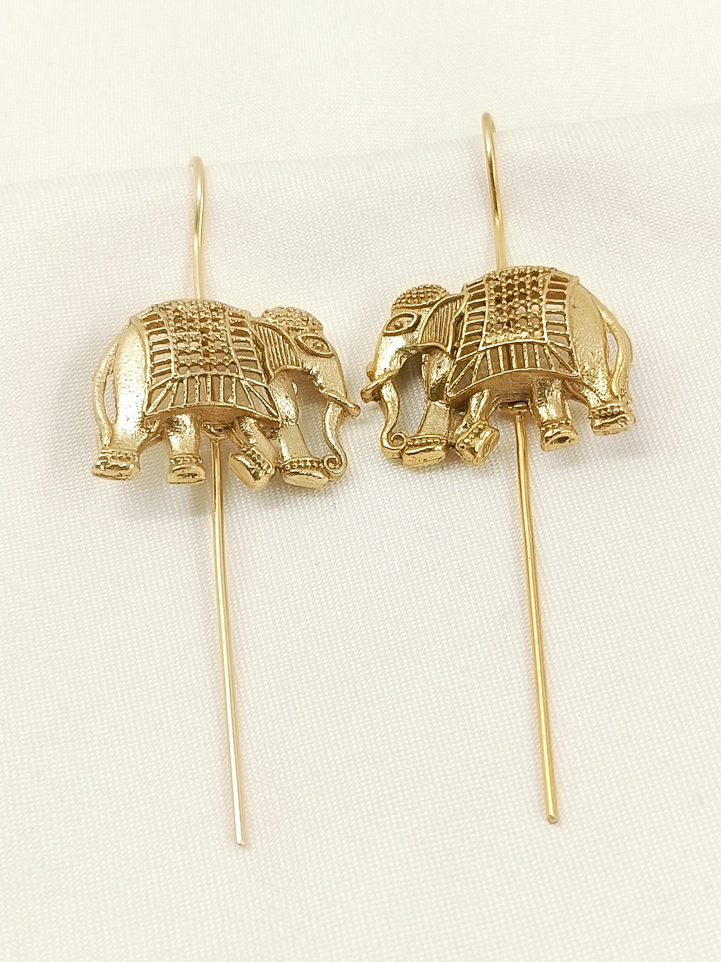 Shubh Golden Elephant Men's Earcuffs