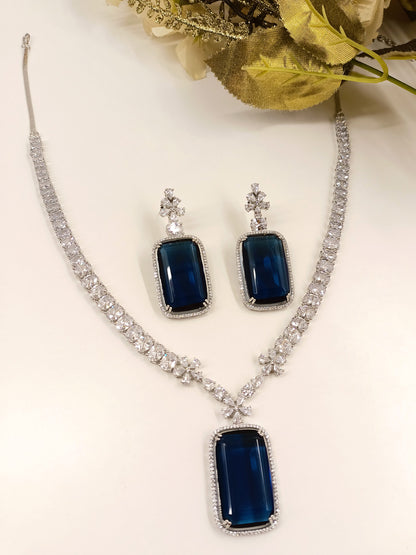 Ileana Blue Sapphire American Diamond Set