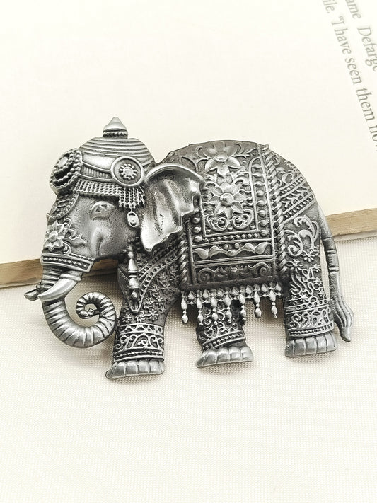 Shlok Grey Elephant Men's Brooch