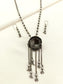 Misha Plain Oxidized Pendant Set