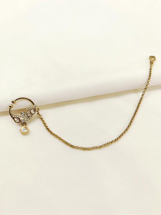 Ganga Antique Gold Kundan Nath