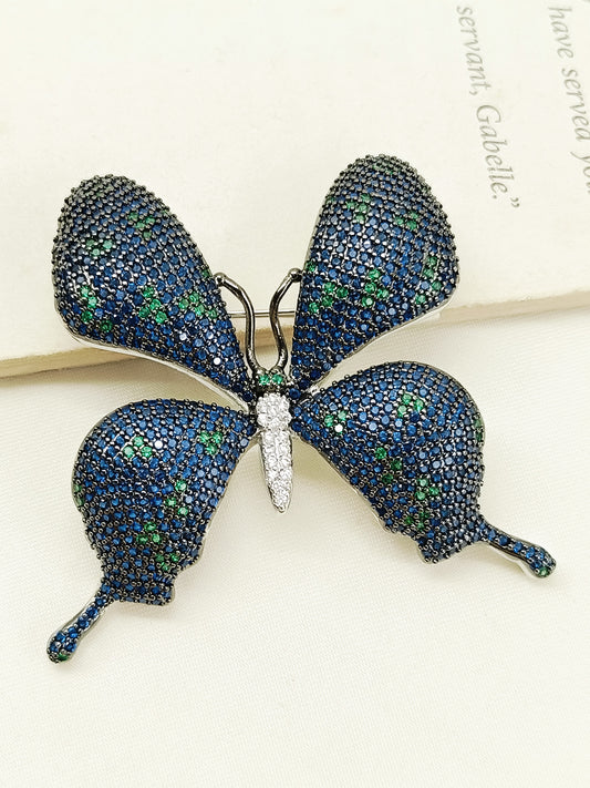 Olena Blue Butterfly Brooch