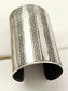 Adel Silver Dotted Stripe Broad Cuff Bracelet