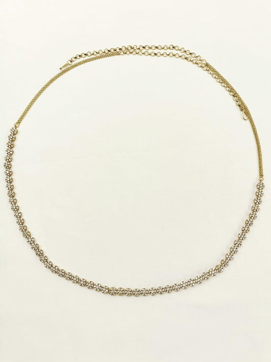Minna White American Diamond Waist Belt/kamar Bandh
