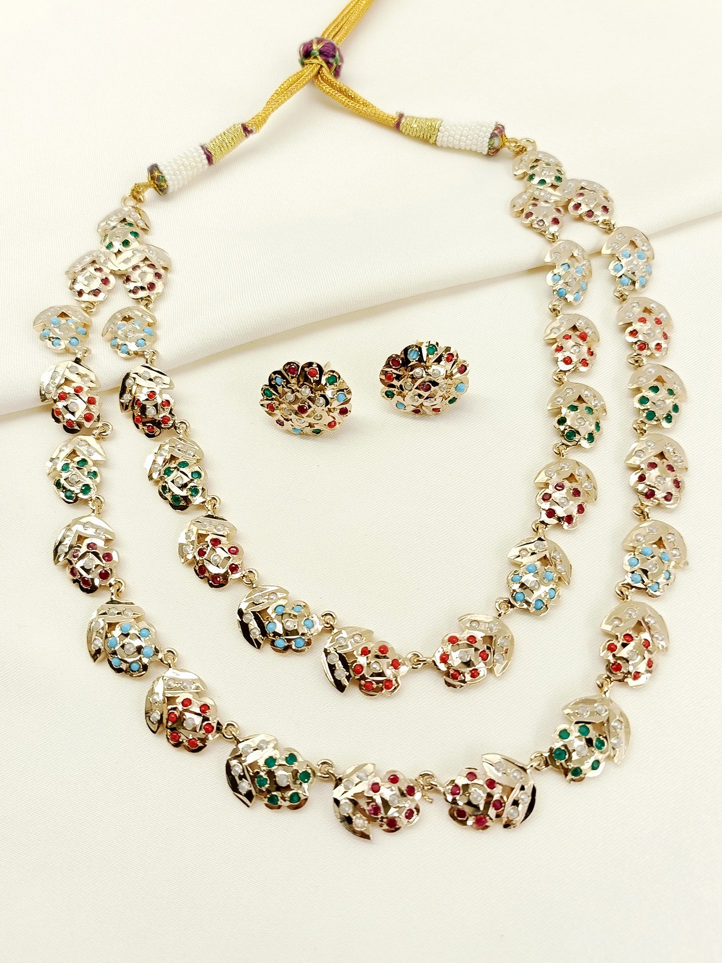 Sneha Multi Colour Jadau Necklace Set