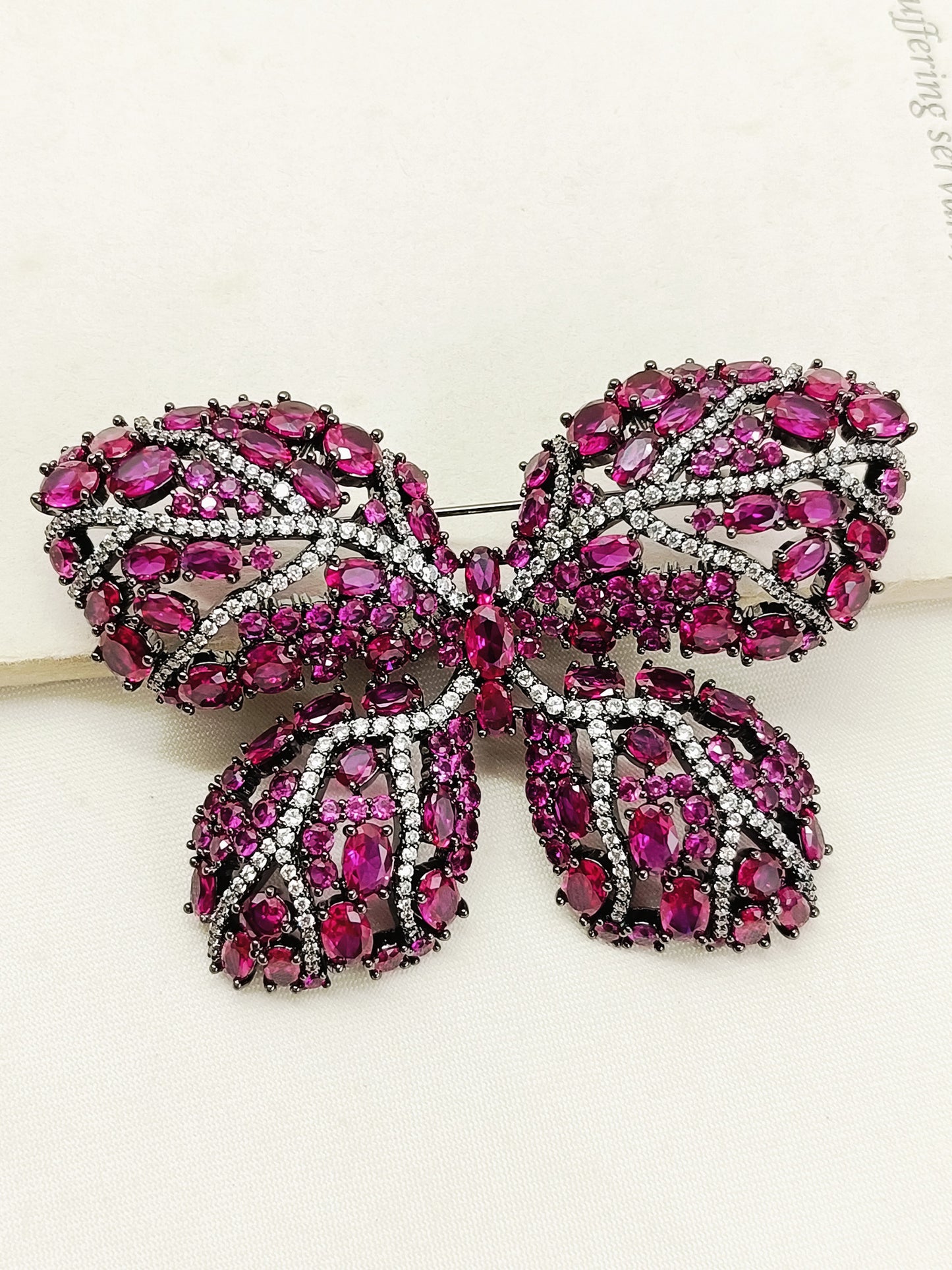Nirbhay Ruby Butterfly Brooch