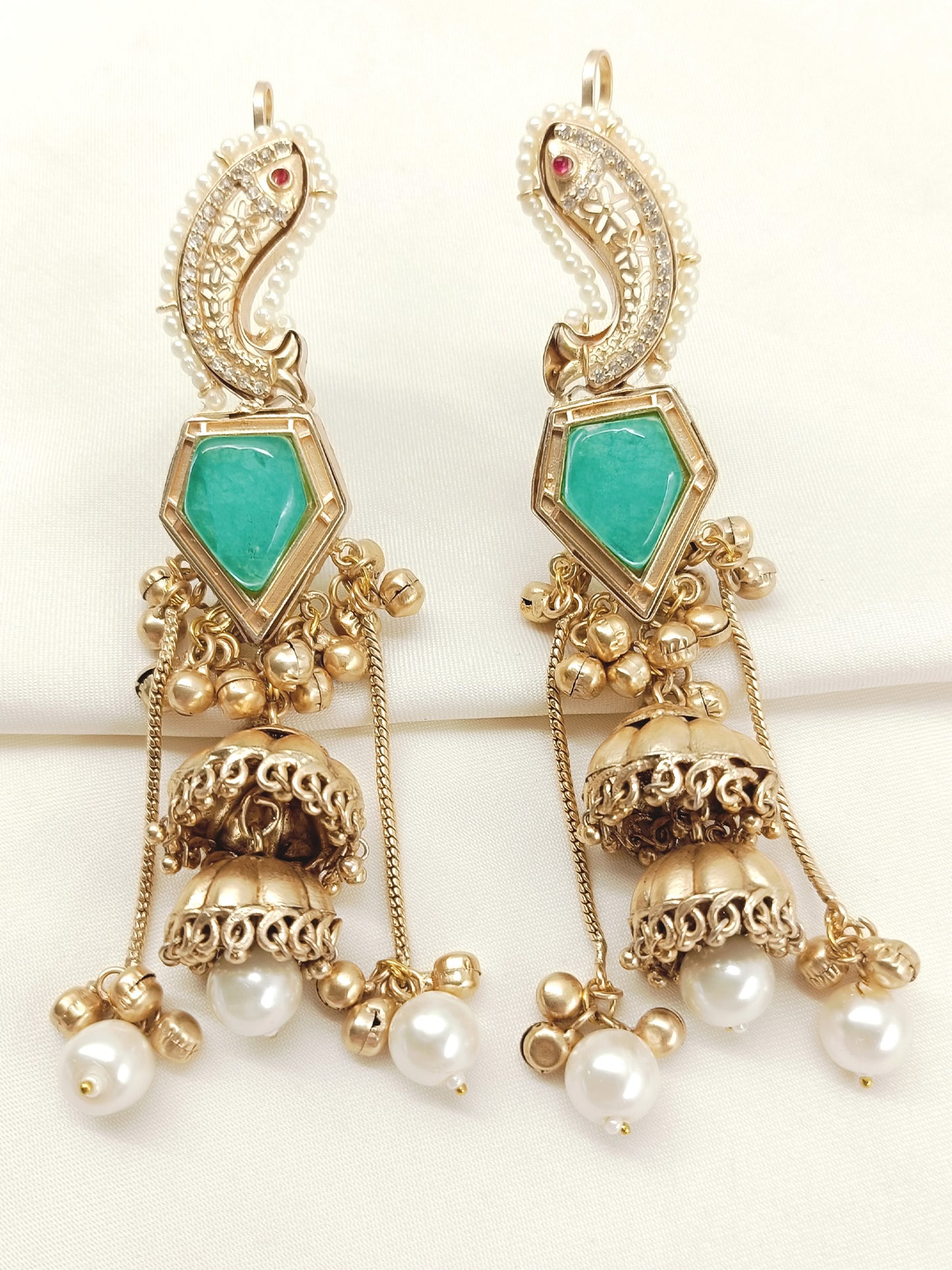 Gurpraveen Mint Green Boutique Jhumki