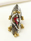 Dayamai Ruby Oxidized Finger Ring