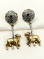Mila Black Cow Oxidized Earrings