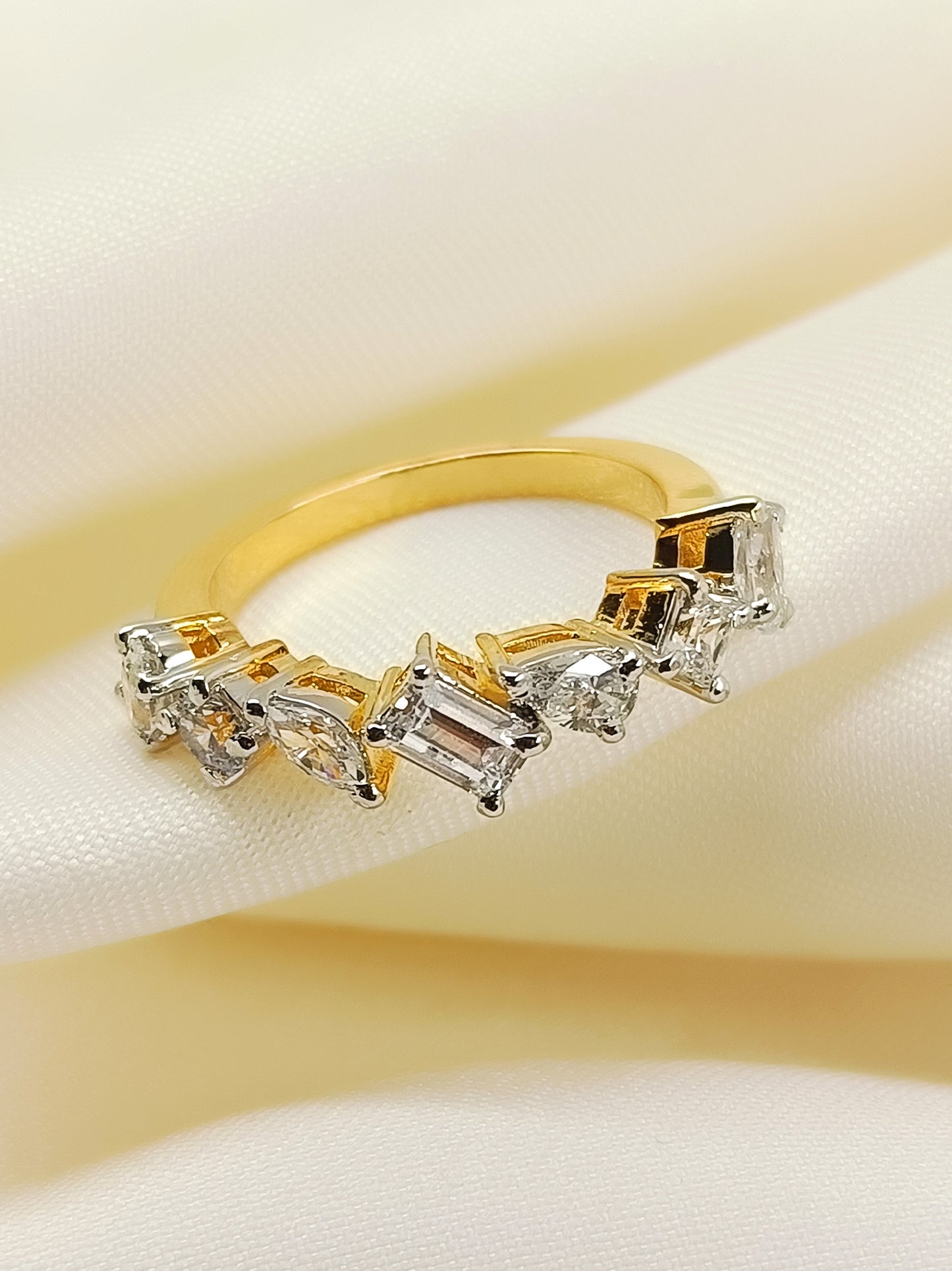 Sirisha 92.5 Silver Swarovski Stone Finger Ring