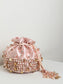 Kaaynaat Baby Pink Rose Gold Heavy Ghungroo Coin Potli Bag