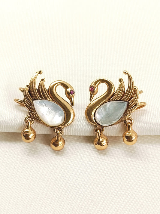 Rukmadhi White Kundan Earcuffs