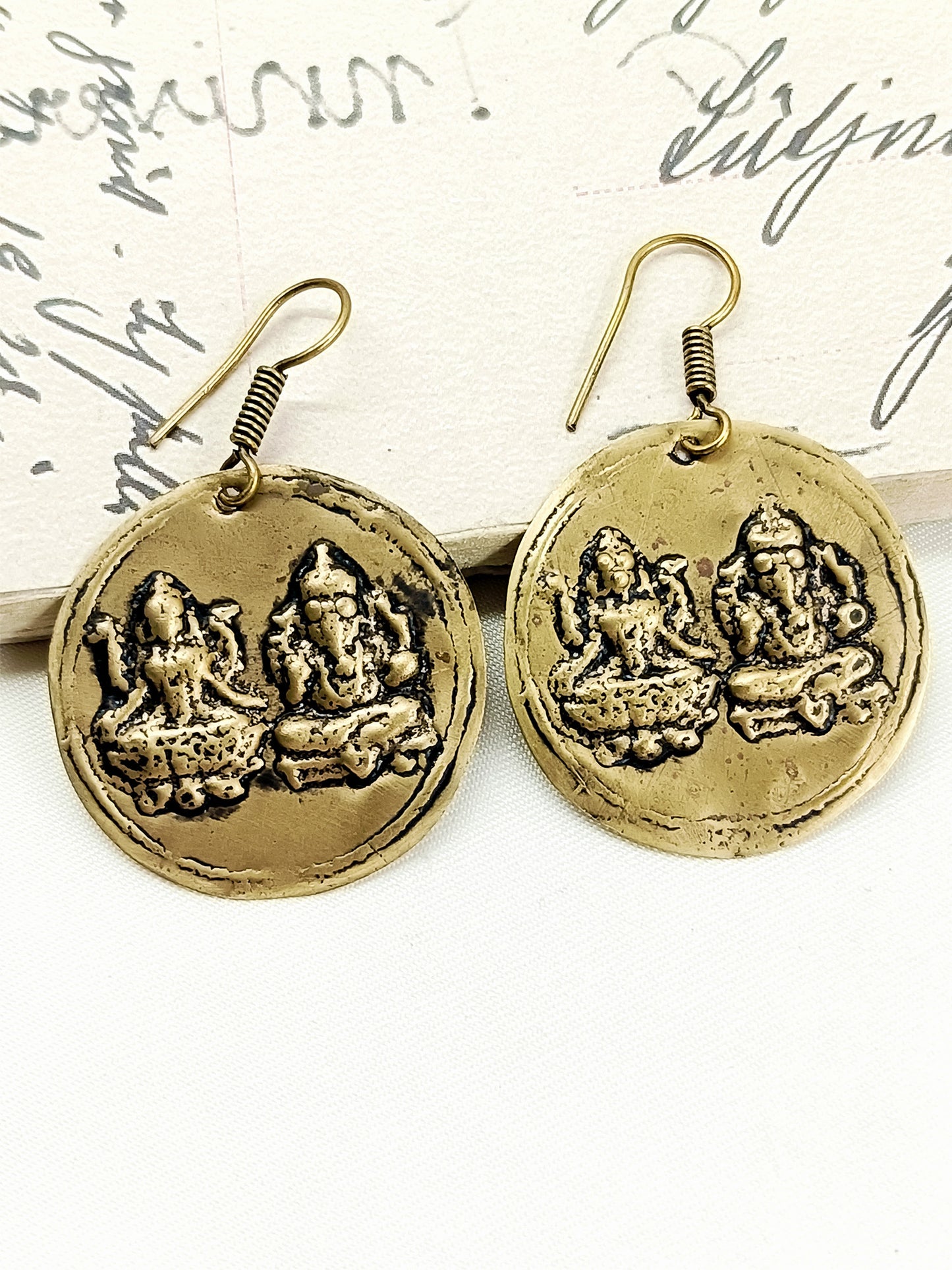 Prajval Golden Goddess Tribal Men's Earring