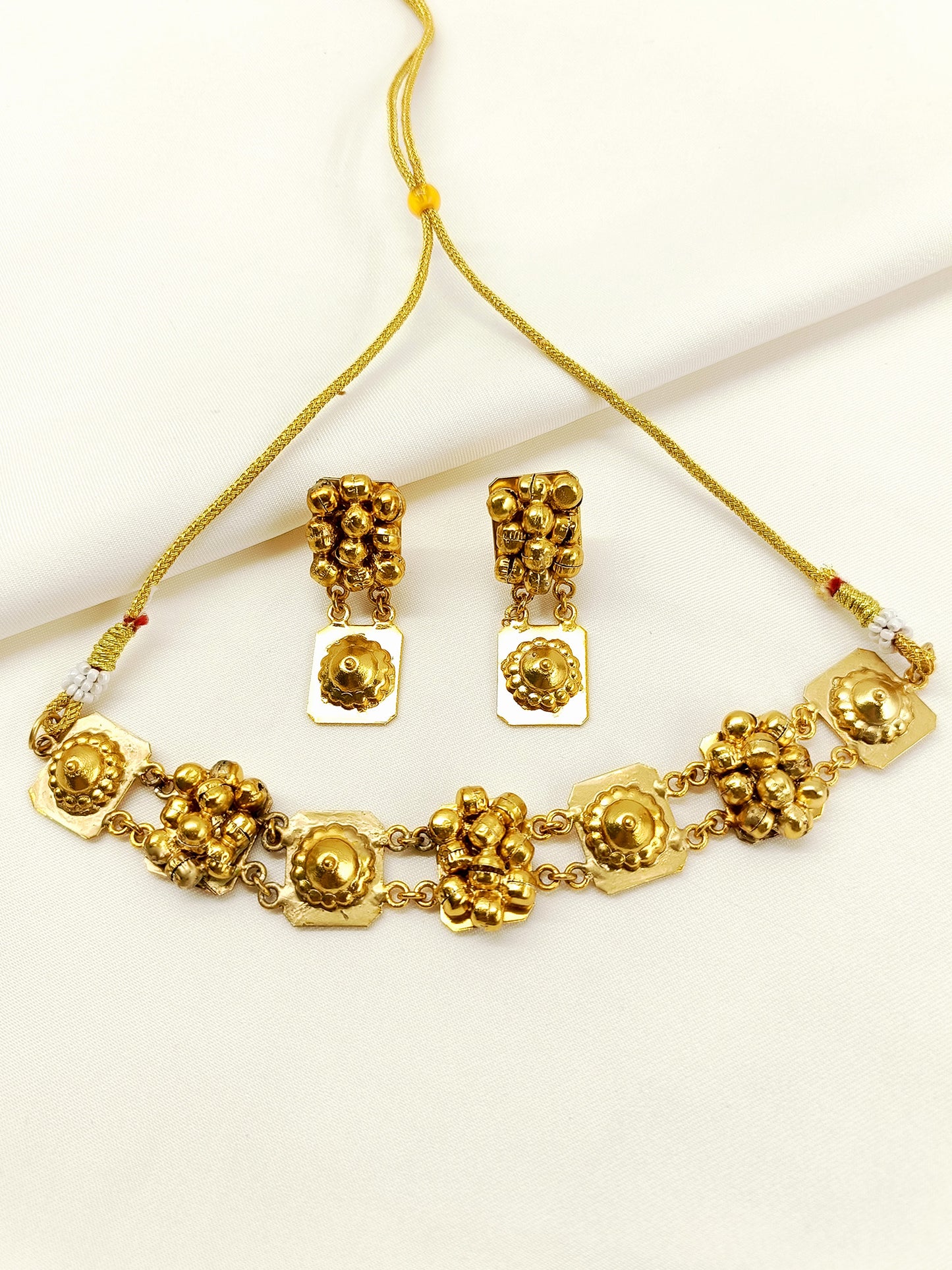 Salma Golden Ghungroo Oxidized Choker Set