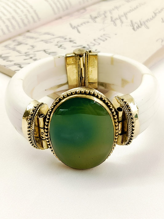 Runal Mint Green Bone Men's Bracelet