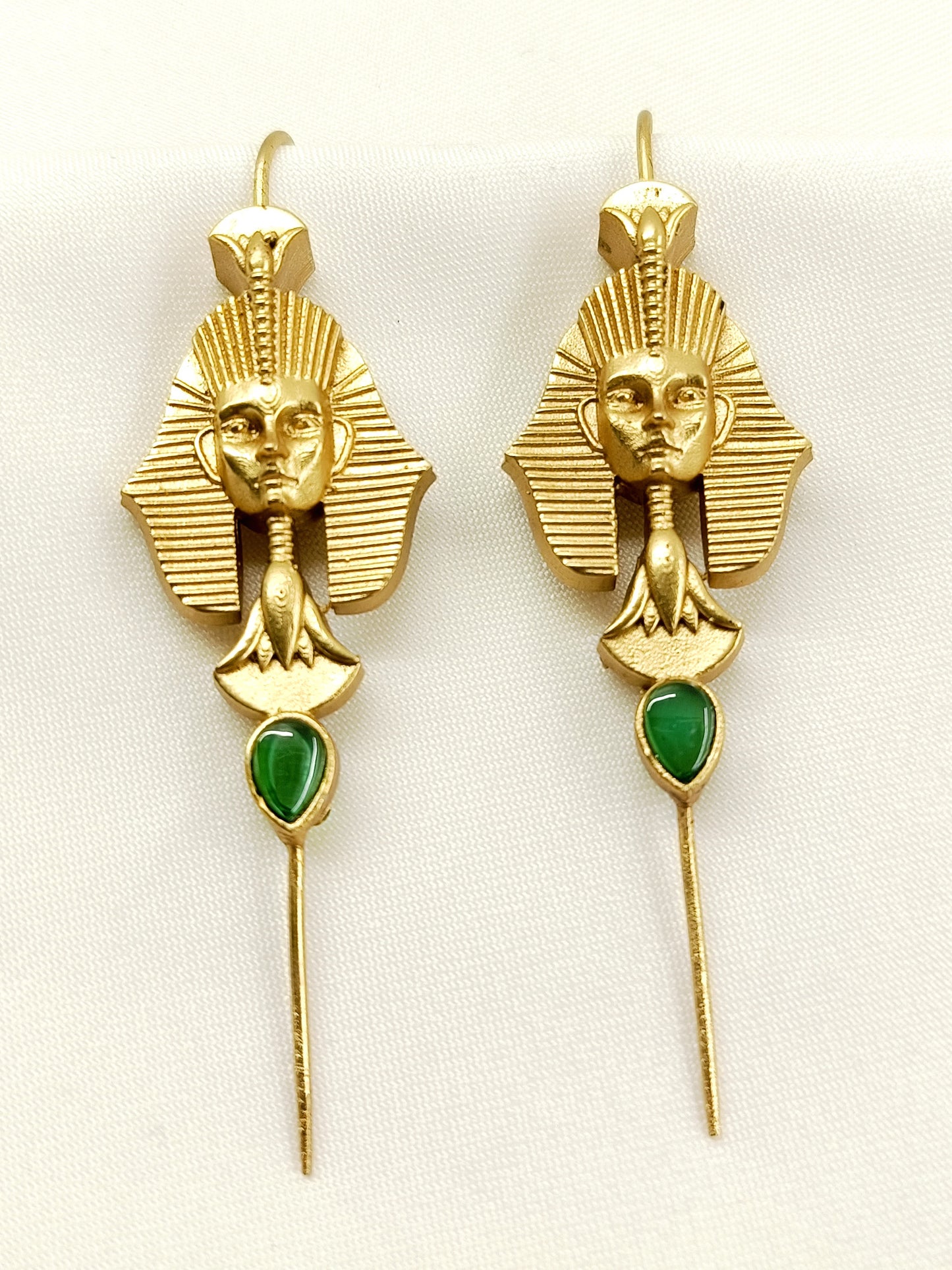 Ritvik Green Egyptian Revival Men's Earrings