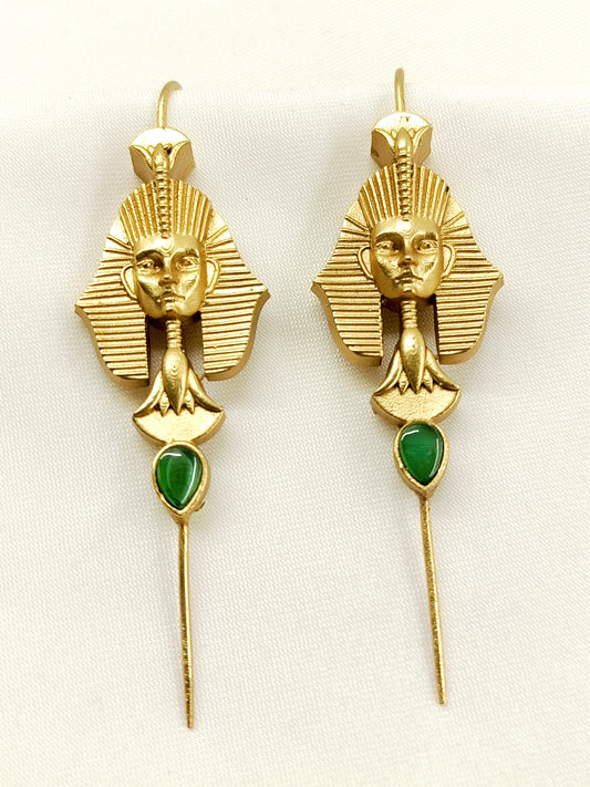 Ritvik Green Egyptian Revival Men's Earrings