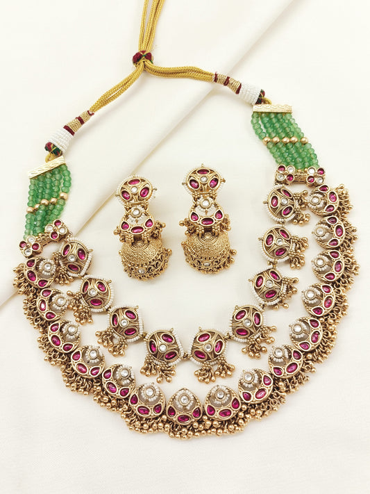 Aarya Multi Colour Kundan Necklace Set