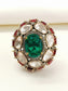 Aashiyana Victorian Emerald Ruby Crown Ring