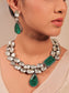 Aziya Double Layered Uncut Diamond Polki Long Set