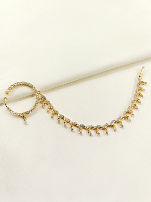 Divisha White AD Diamond Chain Nath