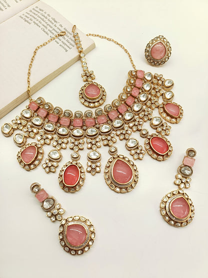 Eeshta Pink Kundan Necklace Set