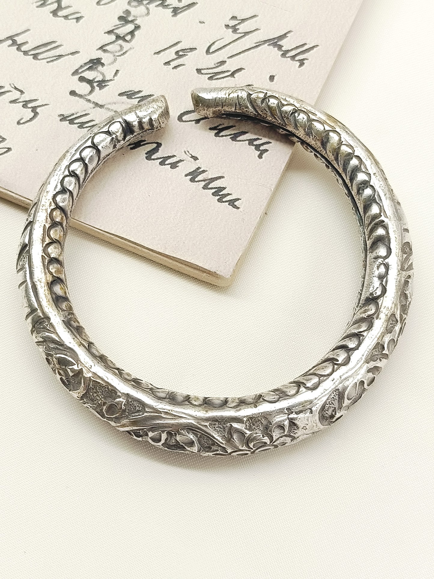 Sanjay Vintage Floral Oxidized Men's Bracelet