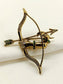 Pravardh Green Bow And Arrow Men's Brooch