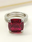 Deeksha Ruby 92.5 Silver American Diamond Finger Ring